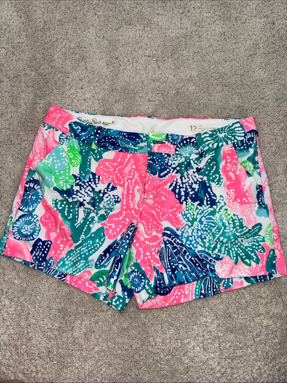Lilly Pulitzer Bright Pink Multi Floral Print Shorts